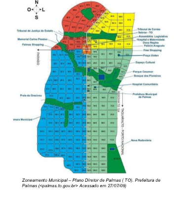Mapa Palmas Bairros
